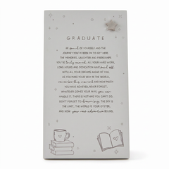 Graduate Plaque Gift – Standing Plaque With Sentimental Quote & Elegant Illustrations