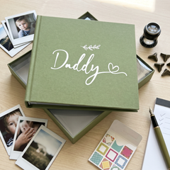 Daddy Photo Album With Leaf Design For 50 x 6 by 4 Photos Green Cover and Gift Box photo album ukgiftstoreonline