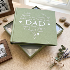 Dad Photo Album - Green Heart Design | 50 x 6x4 Picture Gift Book Dad Photo Album ukgiftstoreonline