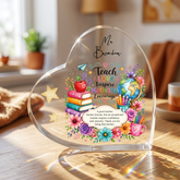 Personalised Motivational Teacher Gift Heart Block In Gift Box End of Term Leaving Thank You Gift Personalised Plaque Gift ukgiftstoreonline