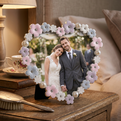 Pastel Colour Daisy Heart Photo Frame for Anniversaries Wedding and Valentines photo frame ukgiftstoreonline