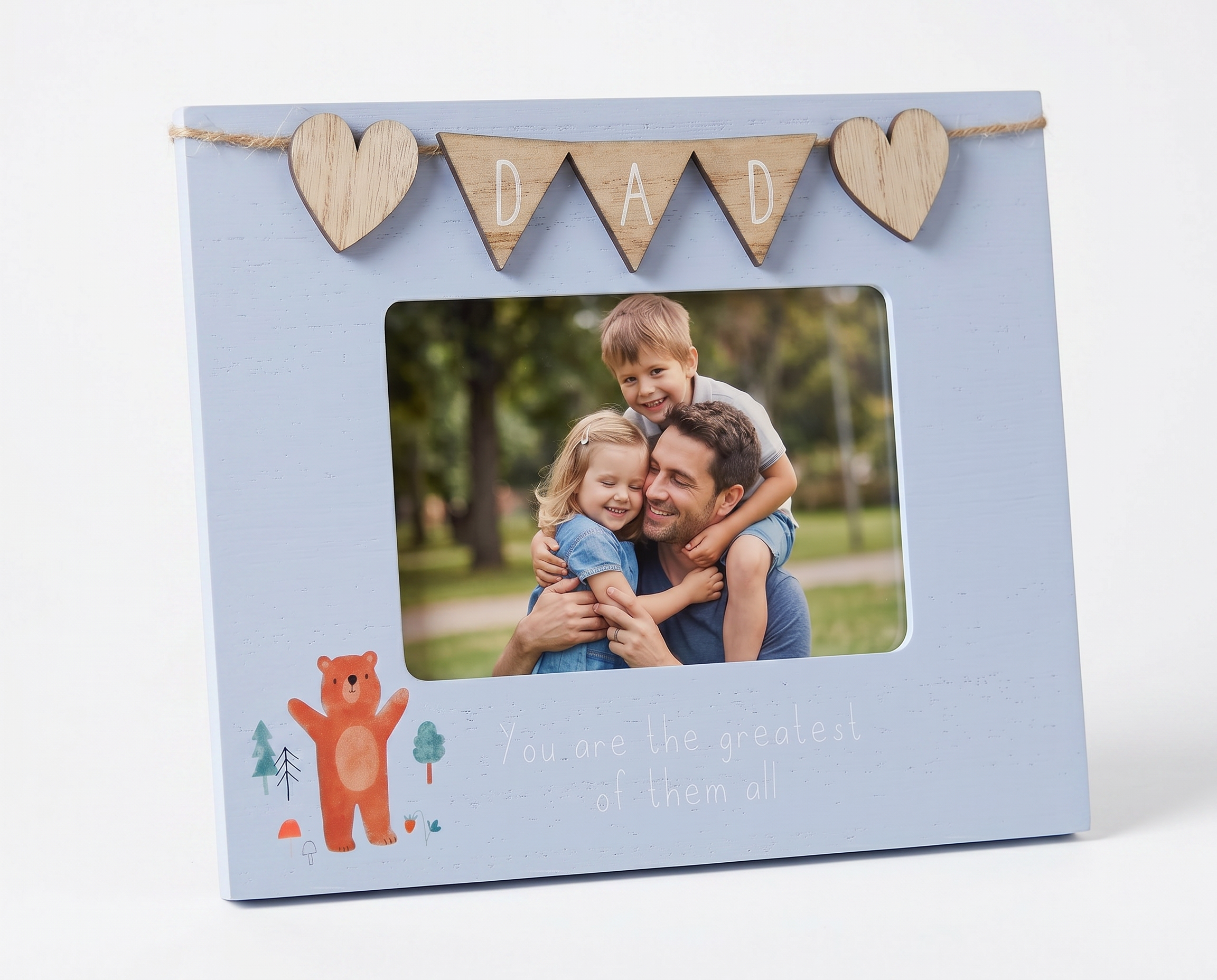 Dad Photo Frame With Bunting 6'x4' Picture with Sentiment, Freestanding Father's Day, Birthday or Christmas photo frame ukgiftstoreonline