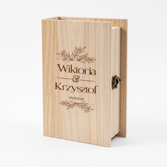 Personalised Gift Engraved Wooden Wedding Keepsake Memory Book Shape Box For Photos etc