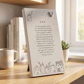 Dad Plaque Gift – Standing Plaque With Sentimental Quote & Elegant Illustrations Nan Photo Frame ukgiftstoreonline