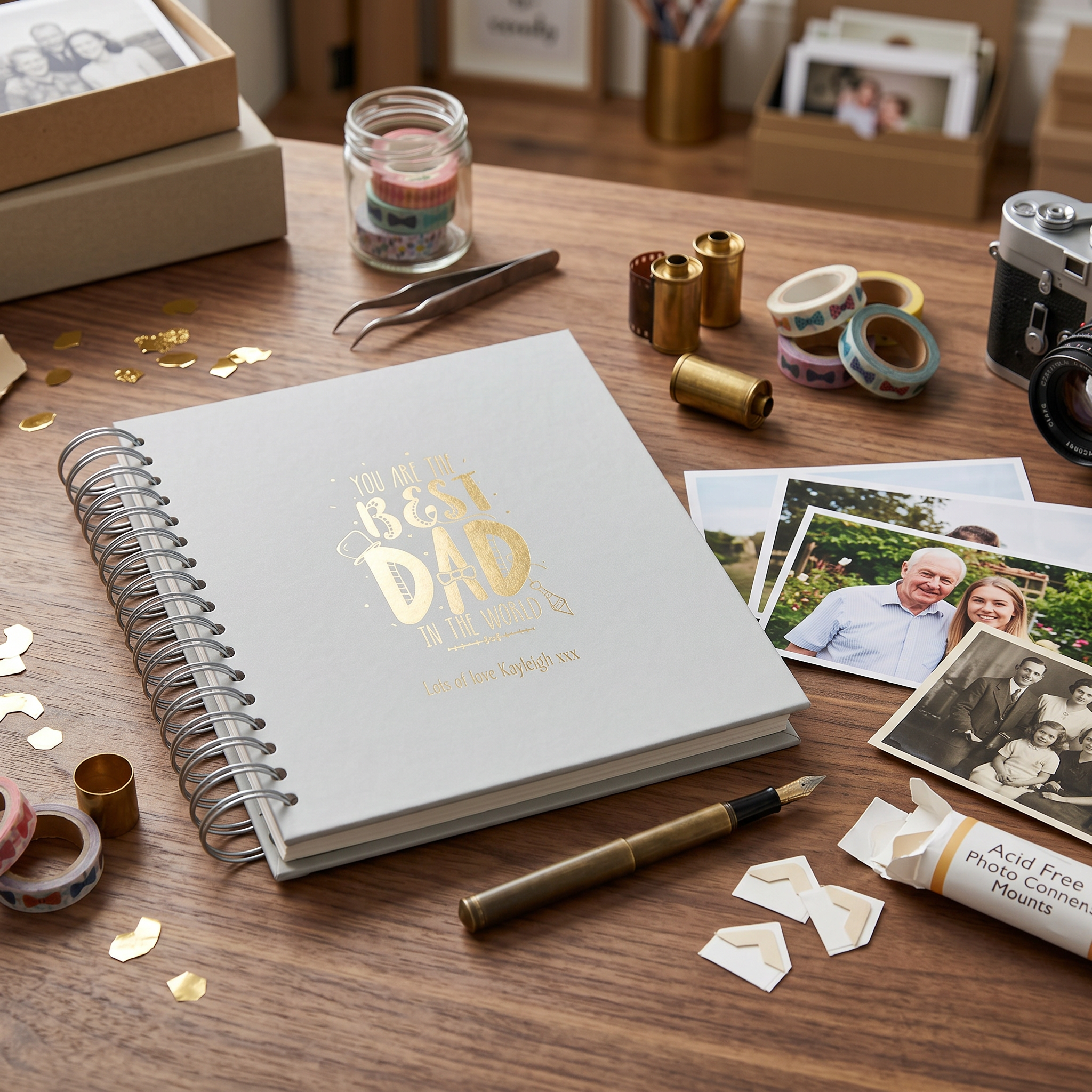 Personalised Best Dad In the World Photo Self Adhesive Album Scrapbook Multiple Colours Photo Album ukgiftstoreonline