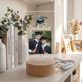Personalised Male Graduation Photo Frame – LED Light Up Acrylic Keepsake (USB Powered) ukgiftstoreonline