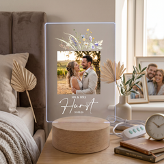 Personalised Wedding or Anniversary Photo Frame – LED Light Up Acrylic Keepsake Gift (USB Powered) ukgiftstoreonline