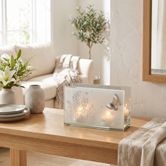 Silver Butterfly Double Glass Tealight Holder - Floral Gifting For Her & Homeware