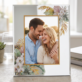 Tropical Glass Photo Frame – 5x7 Photo Frame With Mirror Silver & Copper Foil Border photo frame ukgiftstoreonline
