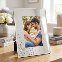 Diamante Mirror Photo Frame - 4x6 Wedding Anniversary Gift - Elegant Keepsake Display photo frame ukgiftstoreonline