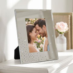 Diamante Mirror Photo Frame - 4x6 Wedding Anniversary Gift - Elegant Keepsake Display photo frame ukgiftstoreonline