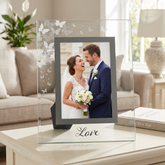 Glass and Butterfly Love Photo Frame Ideal For Wedding, Anniversaries and Engagements 4" x 6" photo frame ukgiftstoreonline