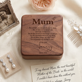 Engraved Walnut Jewellery Box - Personalised Mother Of The Bride Gift With Velvet Lined Case Personalised Jewellery Box ukgiftstoreonline