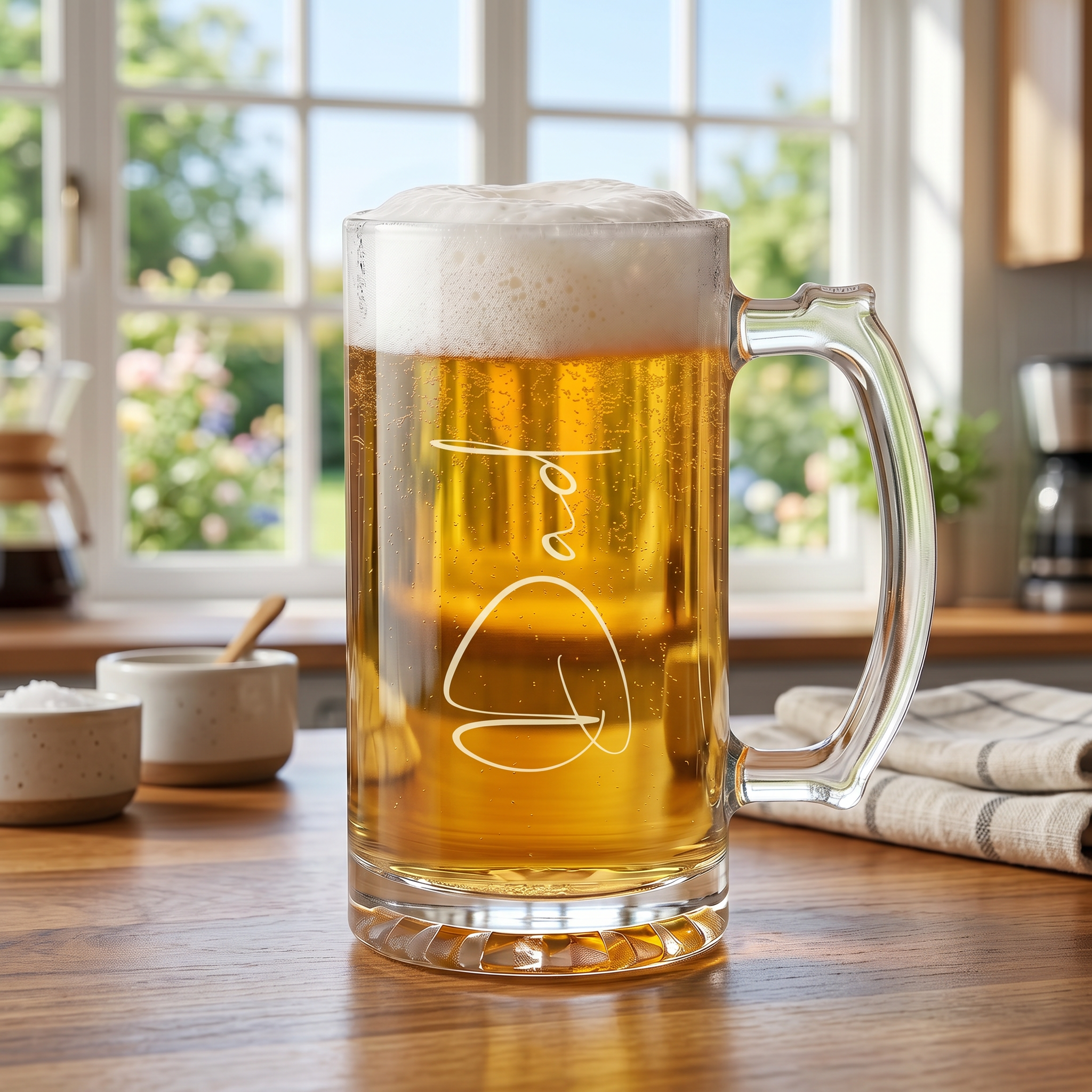 Engraved Dad Gift Beer Mug Glass With Handle For Father's Day, Birthdays or Christmas personalised beer glasses ukgiftstoreonline