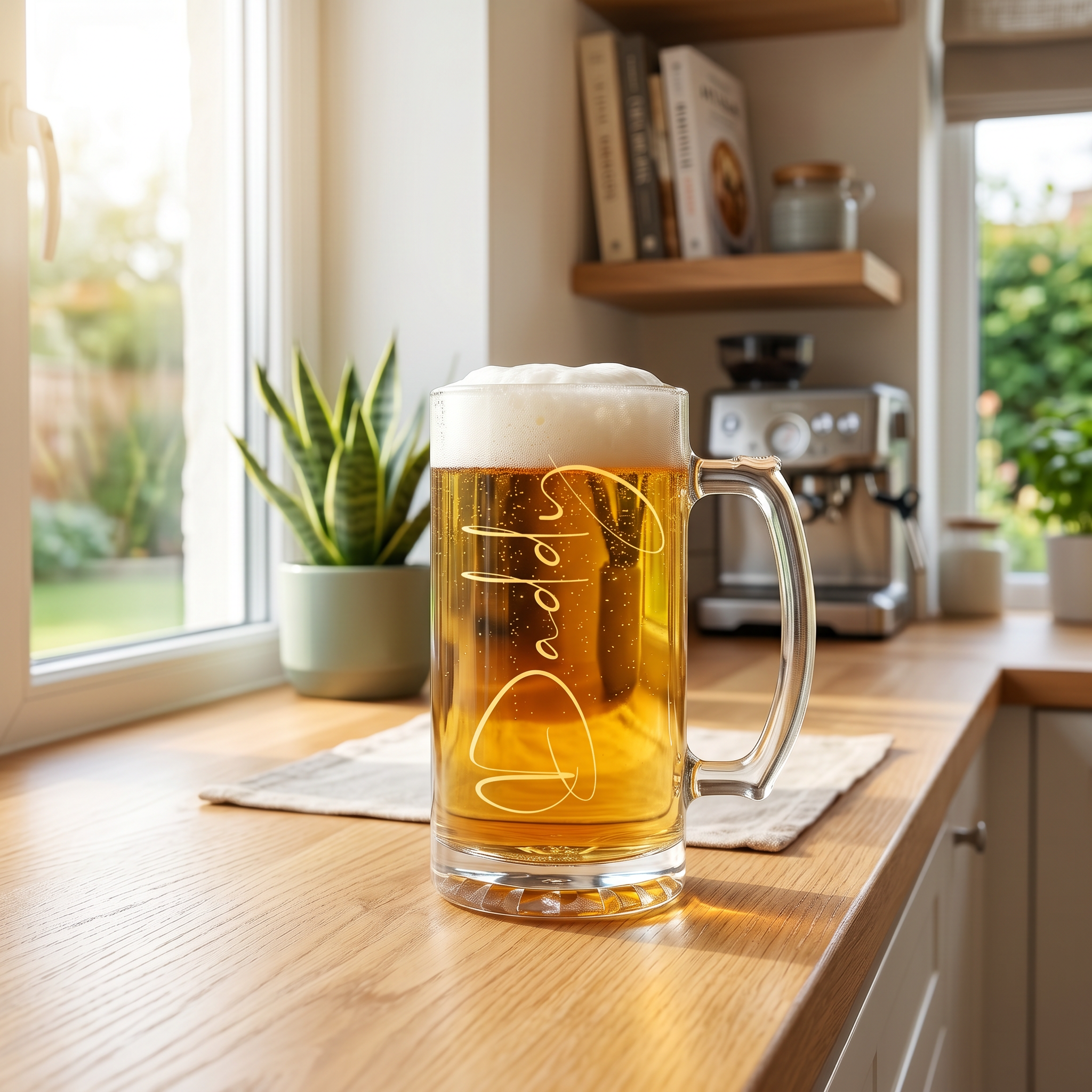 Engraved Daddy Gift Beer Mug Glass With Handle For Father's Day, Birthdays or Christmas personalised beer glasses ukgiftstoreonline