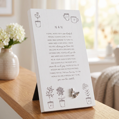 Nan Plaque Gift – Standing Plaque With Sentimental Quote & Raised Butterfly