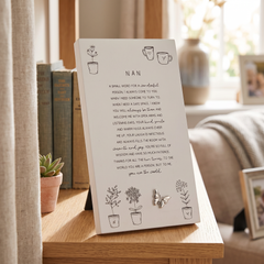 Nan Plaque Gift – Standing Plaque With Sentimental Quote & Raised Butterfly
