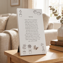Nan Plaque Gift – Standing Plaque With Sentimental Quote & Raised Butterfly