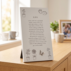 Nan Plaque Gift – Standing Plaque With Sentimental Quote & Raised Butterfly