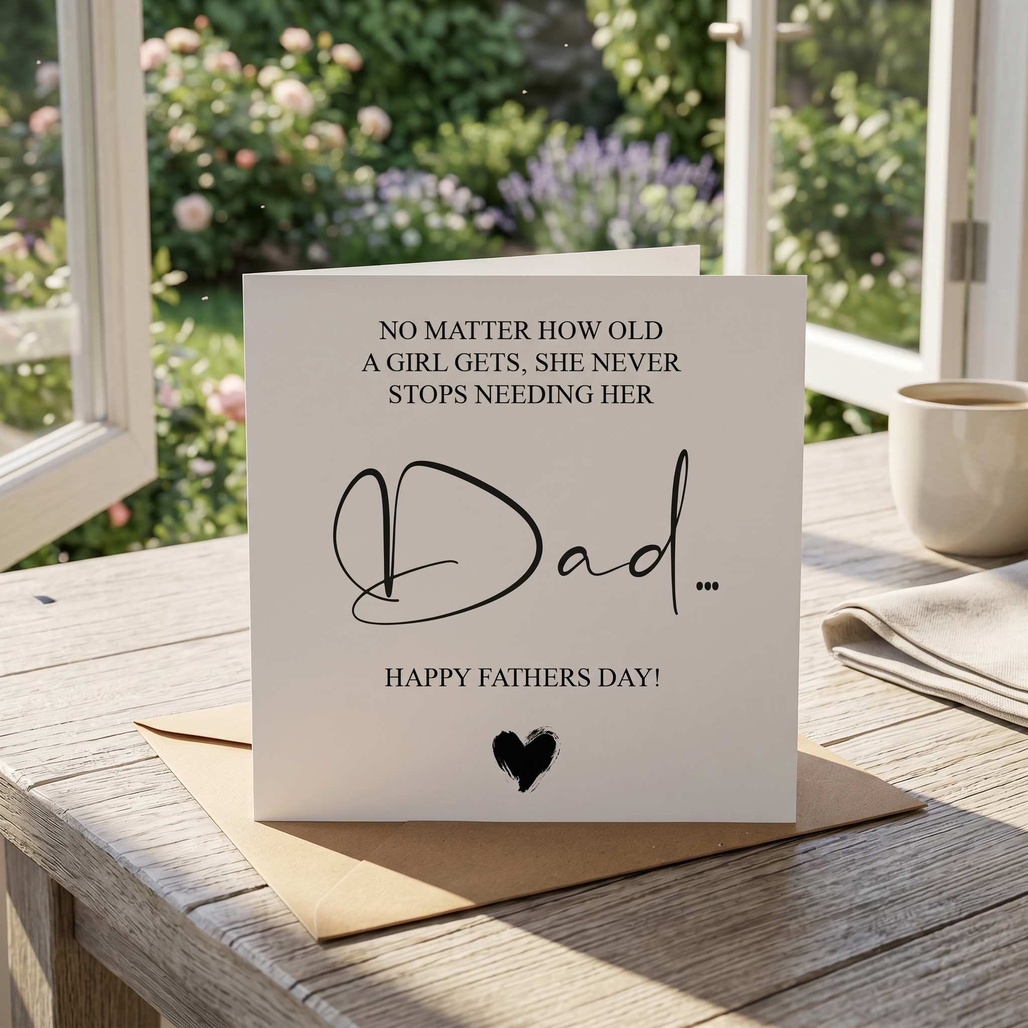 Father's day card - a girl never stops needing her dad Luxury Card ukgiftstoreonline