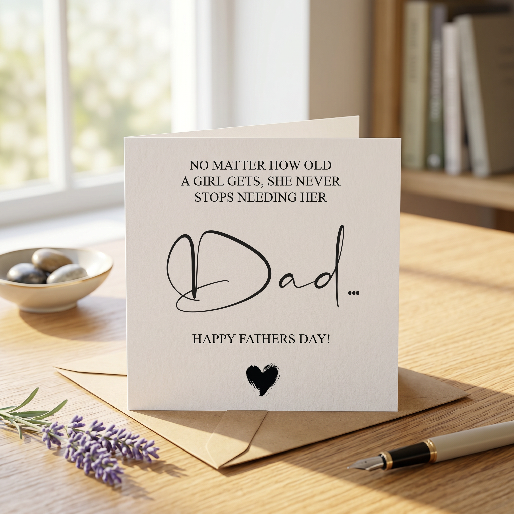 Father's day card - a girl never stops needing her dad Luxury Card ukgiftstoreonline