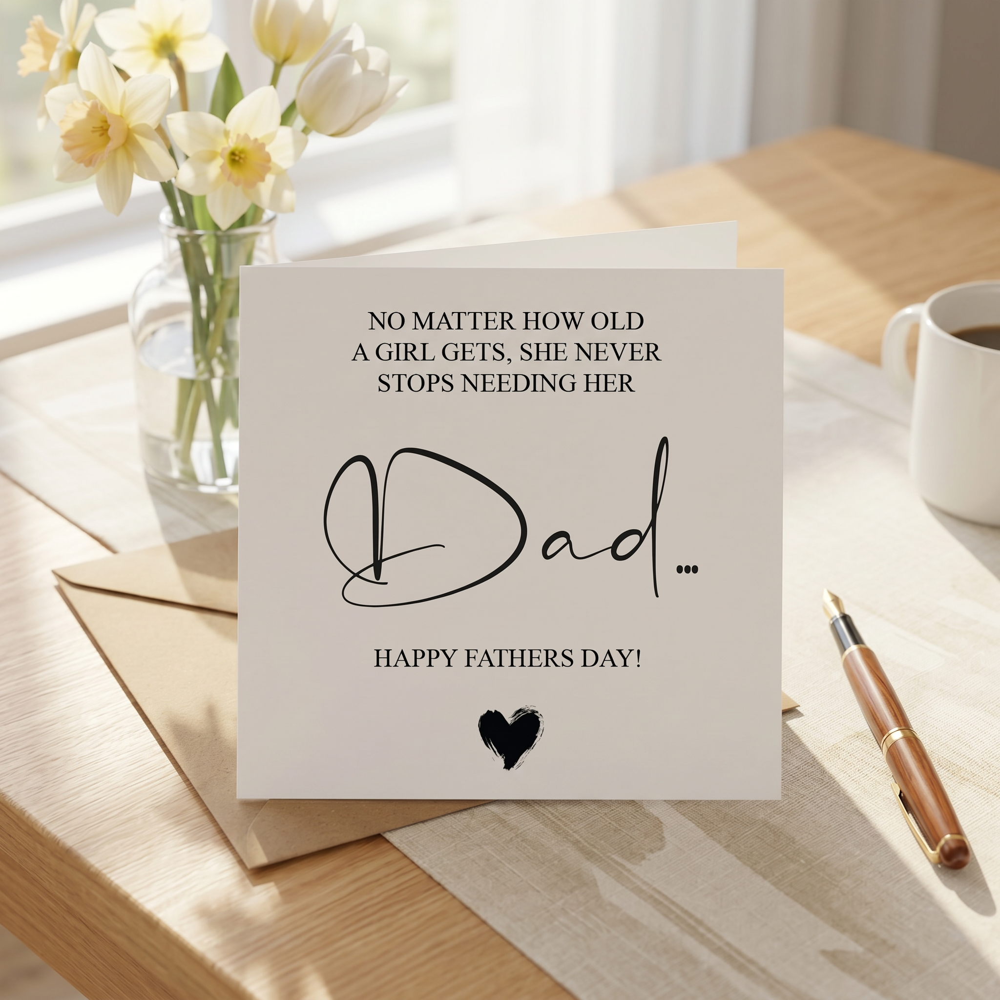 Father's day card - a girl never stops needing her dad Luxury Card ukgiftstoreonline