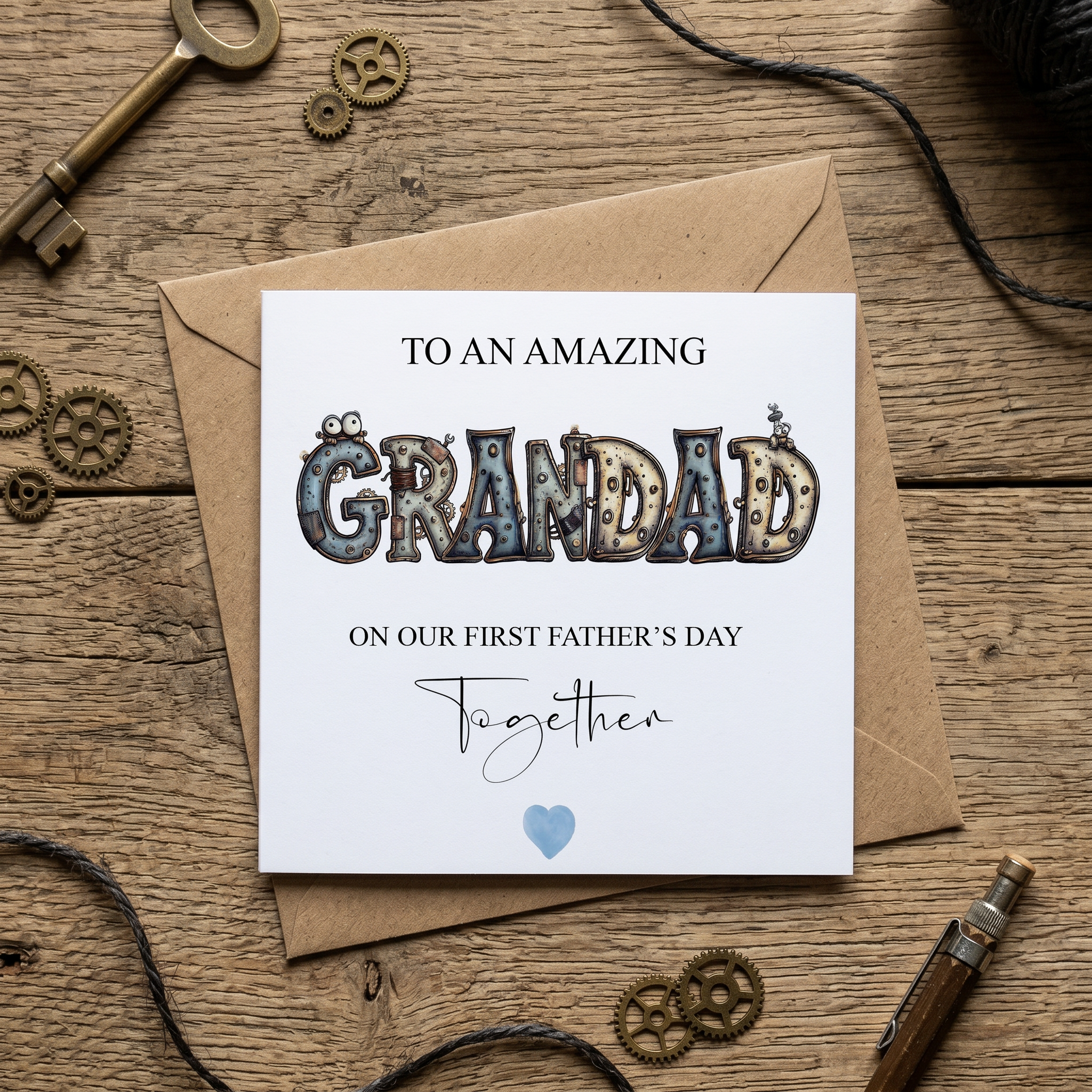 Luxury First Fathers Day as Grandad Card - With Mechanical Design ukgiftstoreonline