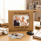 Personalised Engraved Wedding Photo Frame Gift Landscape With Names and Established Date Wedding Photo Frame ukgiftstoreonline