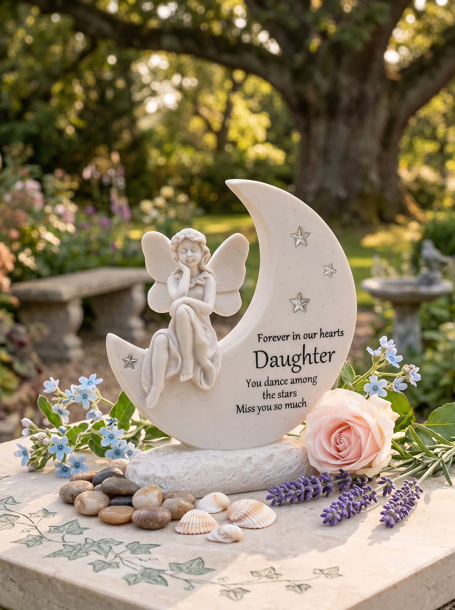 Daughter Angel Remembrance Stone Memorial Plaque, Grave Ornament Tribute, Gift ukgiftstoreonline