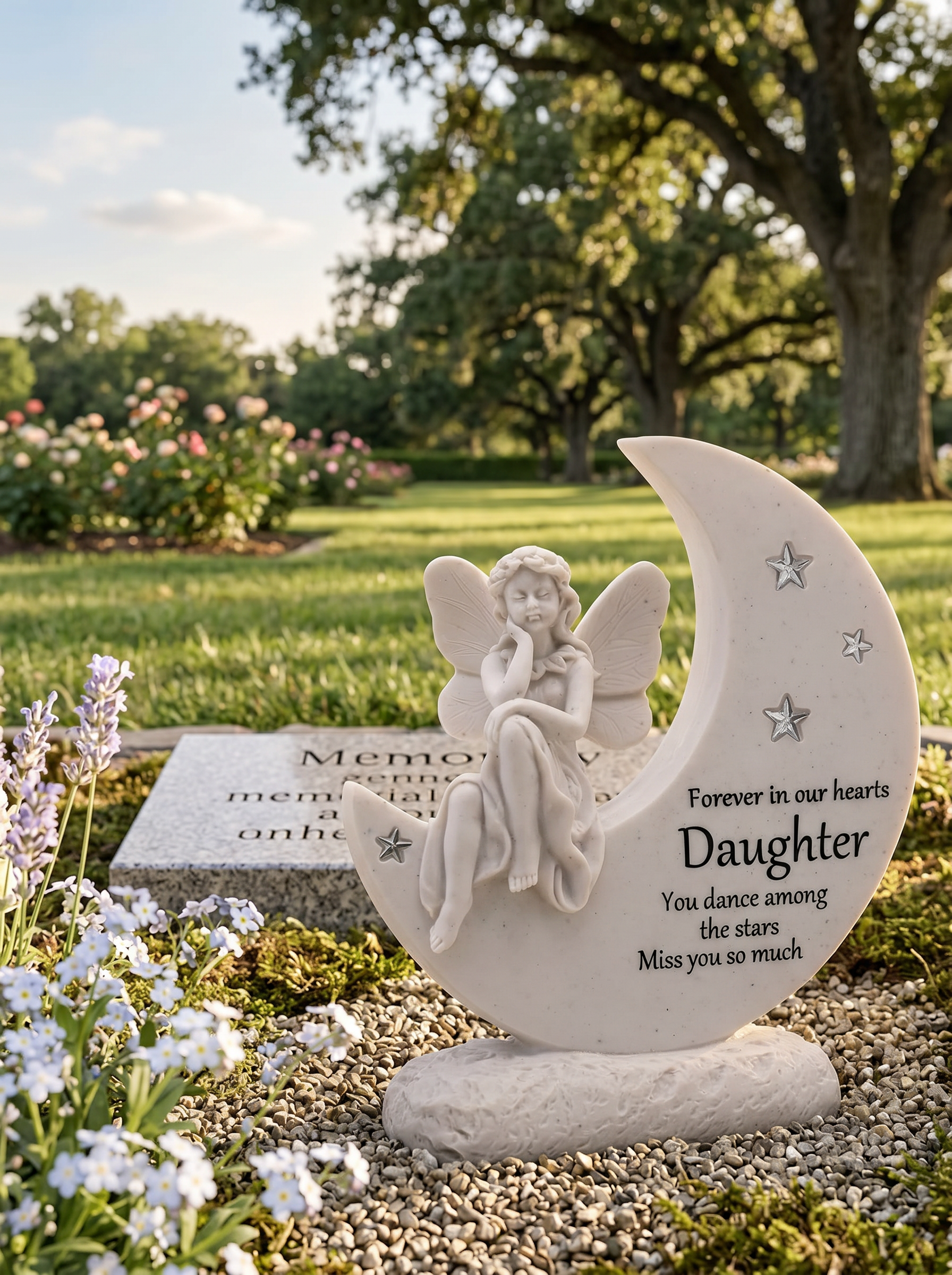 Daughter Angel Remembrance Stone Memorial Plaque, Grave Ornament Tribute, Gift ukgiftstoreonline