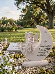 Daughter Angel Remembrance Stone Memorial Plaque, Grave Ornament Tribute, Gift ukgiftstoreonline