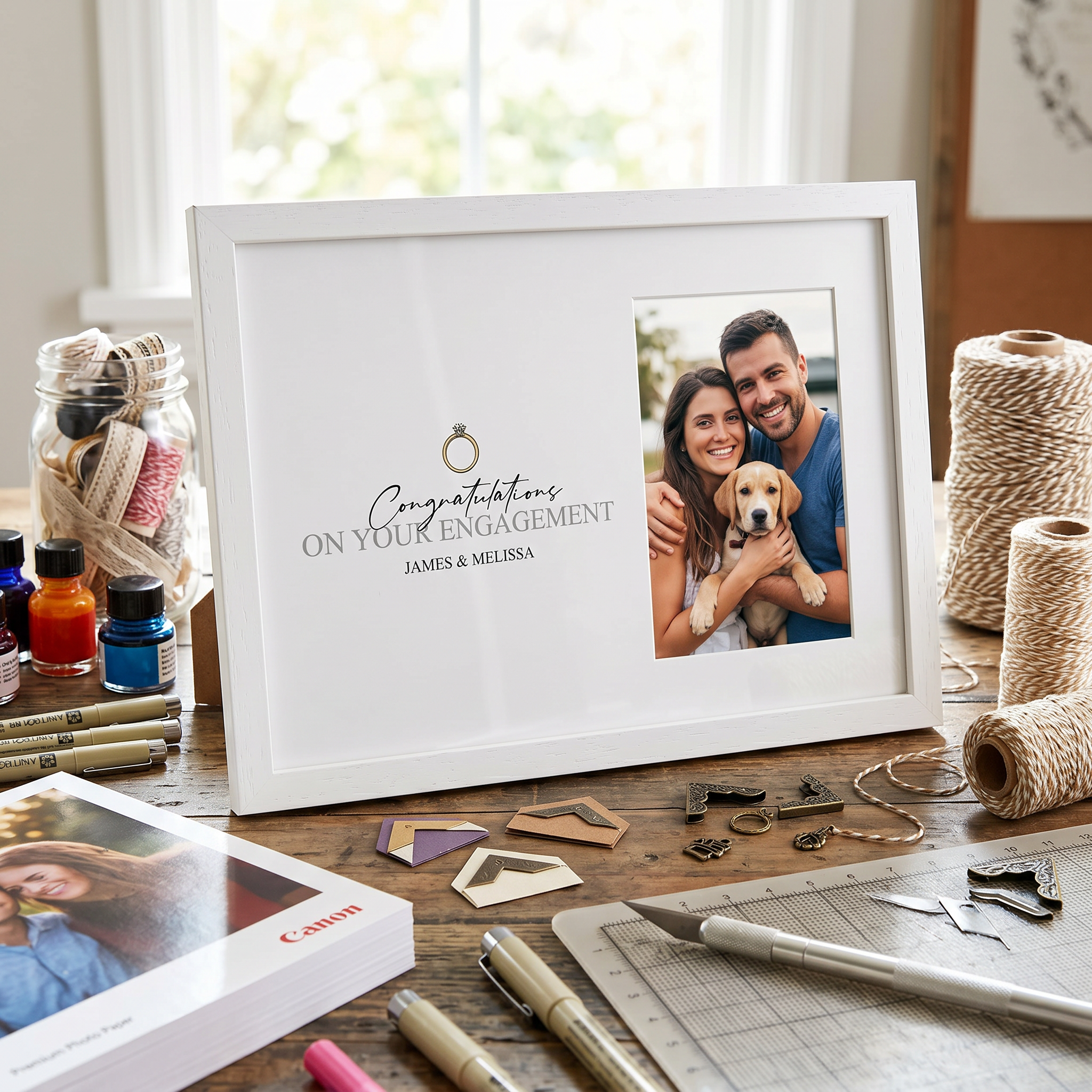 Personalised Congratulations on your Engagement Photo Frame Gift For Couple Engagement Photo Frame ukgiftstoreonline