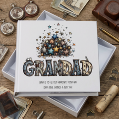 Personalised Colourful Grandad Photo Album in Gift Box, Holds 50 6x4 Photographs, Writing Area, Keepsake Memory Book photo album ukgiftstoreonline