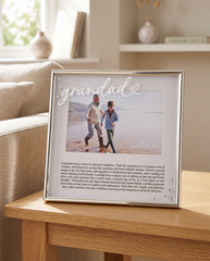 Grandad Silver Photo Frame 6'x4' Picture with Diamantes and Message, Freestanding and Gift Boxed - Father's Day, Birthday or Christmas photo frame ukgiftstoreonline