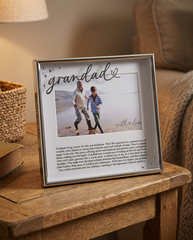 Grandad Silver Photo Frame 6'x4' Picture with Diamantes and Message, Freestanding and Gift Boxed - Father's Day, Birthday or Christmas photo frame ukgiftstoreonline