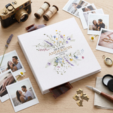 Large Book Bound Personalised Wedding Photo Album Keepskae Gift With Delicate Wildflowers photo album ukgiftstoreonline