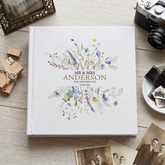 Large Book Bound Personalised Wedding Photo Album Keepskae Gift With Delicate Wildflowers photo album ukgiftstoreonline