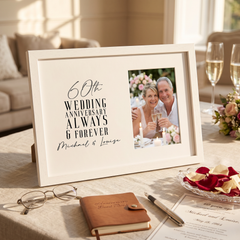 Personalised 60th Wedding Anniversary Photo Frame Gift For Couple Anniversary Photo Frame ukgiftstoreonline