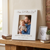 Personalised Fathers Day Frame - White Wooden Photo Frame Engraved Keepsake Gift Pet Photo Frame ukgiftstoreonline Portrait