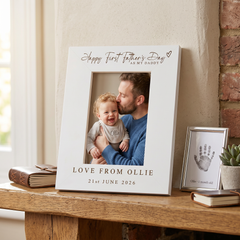 Personalised Fathers Day Frame - White Wooden Photo Frame Engraved Keepsake Gift Pet Photo Frame ukgiftstoreonline Portrait