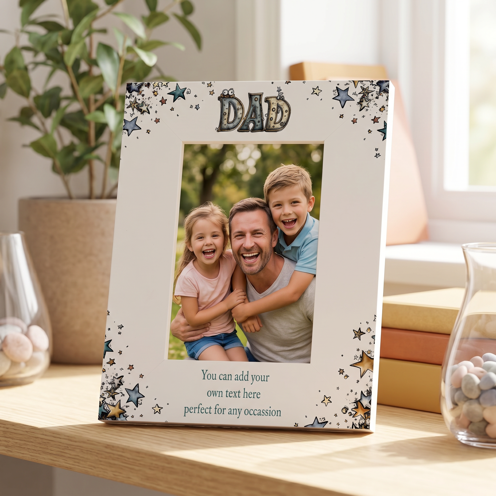 Personalised Colourful Dad Photo Frame Gift for Fathers Day Birthday or Christmas Photo Frame ukgiftstoreonline