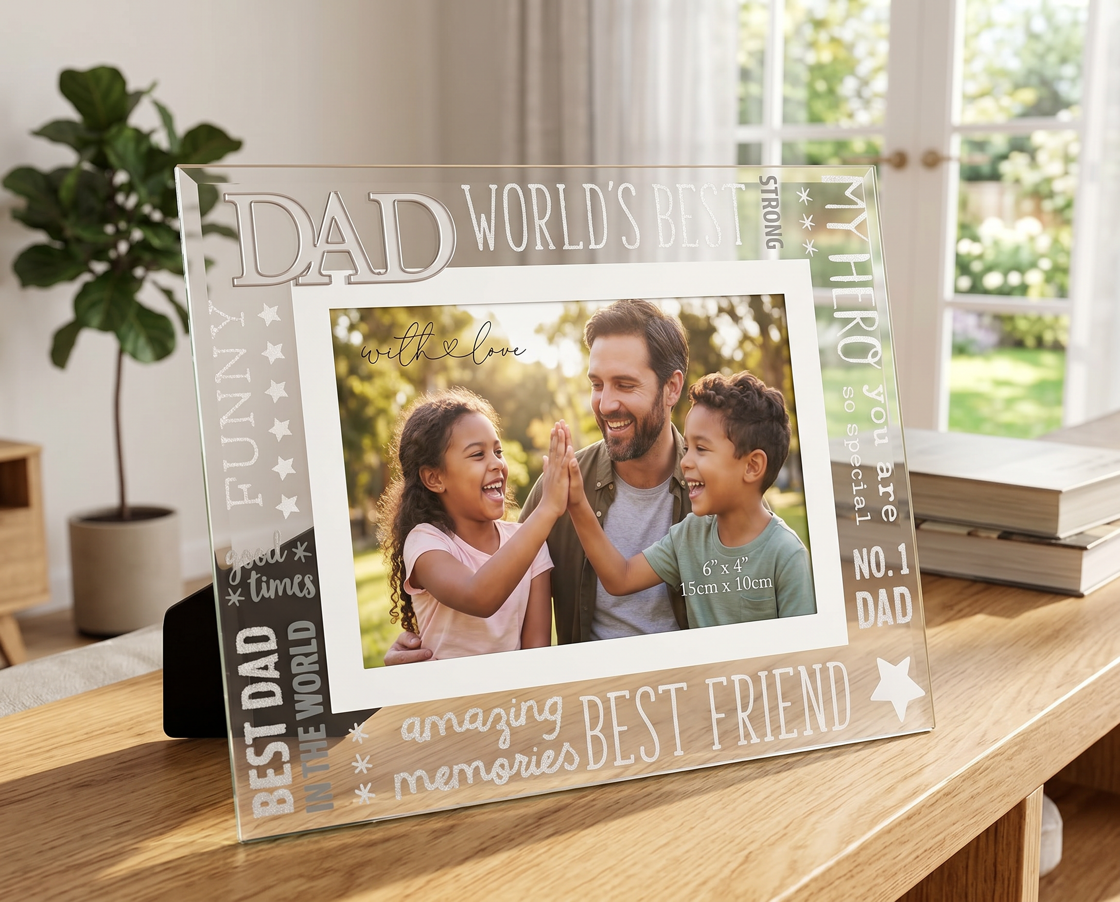 World's Best Dad Glass Photo Frame Gift With Sentiments For Fathers Day, Birthday or Christmas Nan Photo Frame ukgiftstoreonline