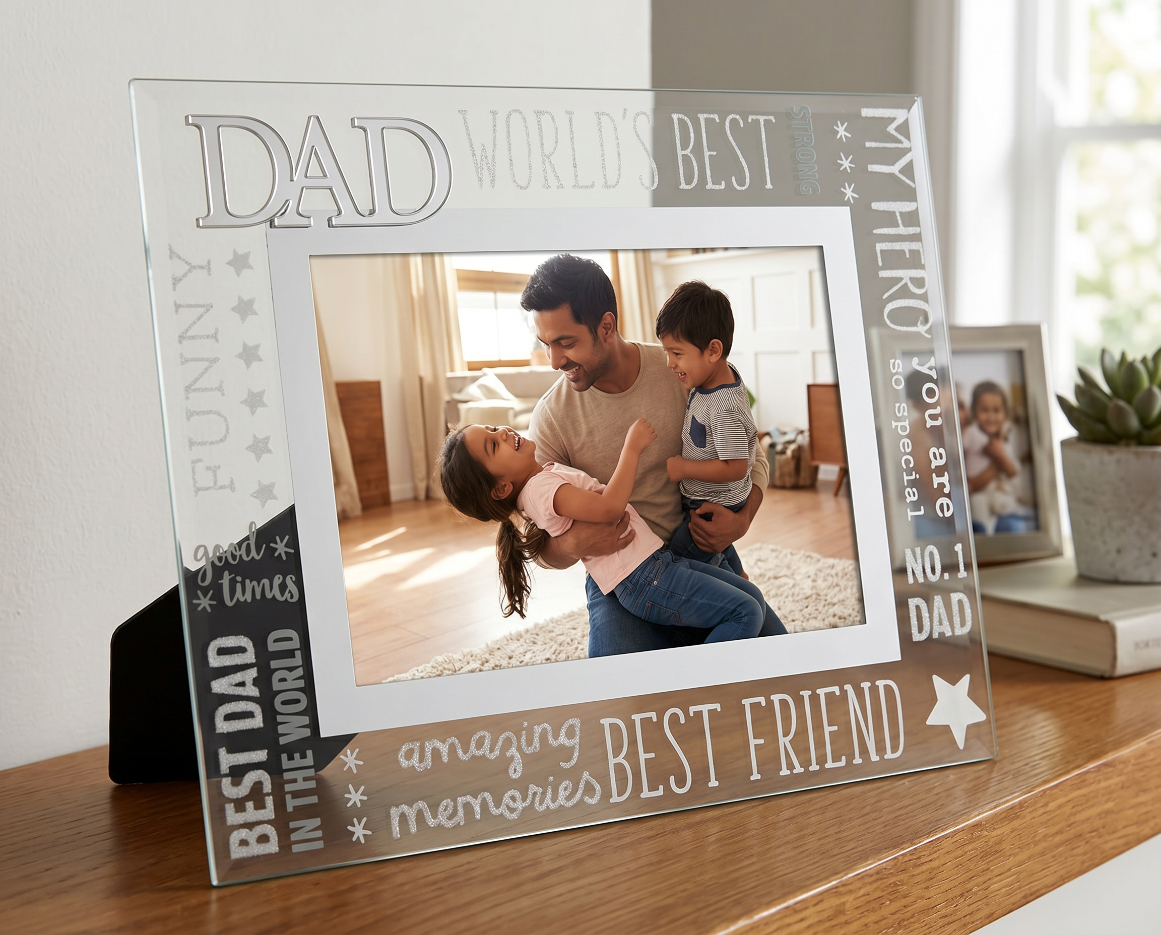 World's Best Dad Glass Photo Frame Gift With Sentiments For Fathers Day, Birthday or Christmas Nan Photo Frame ukgiftstoreonline