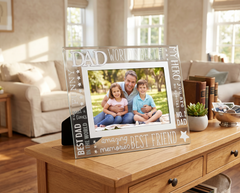 World's Best Dad Glass Photo Frame Gift With Sentiments For Fathers Day, Birthday or Christmas Nan Photo Frame ukgiftstoreonline