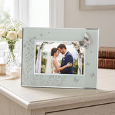 Silver Butterfly Photo Frame – Elegant 7x5 Glass Picture Frame With Floral Motif photo frame ukgiftstoreonline