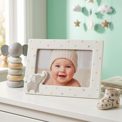 Ceramic Baby Photo Frame – 6x4 Durable Elephant Nursery Picture Frame Baby Photo Frame ukgiftstoreonline