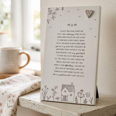 Mum Plaque Gift – Standing Plaque With Sentimental Quote & Raised Heart