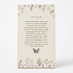 Friendship Plaque Gift – Standing Plaque With Sentimental Quote & Raised Butterfly