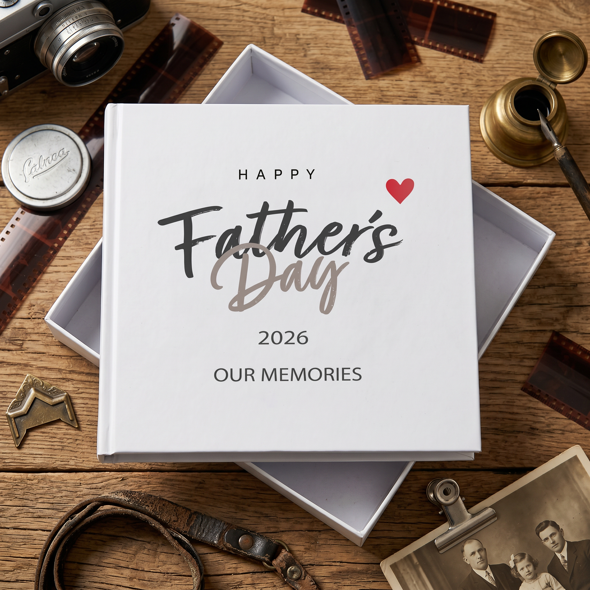 Personalised Happy Fathers Day Photo Album in Gift Box, Holds 50 6x4 Photographs, Writing Area, Keepsake Memory Book photo album ukgiftstoreonline