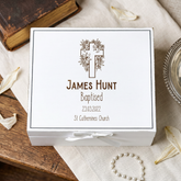 Personalised Baptism White Keepsake Box With Cross Design Keepsake Box ukgiftstoreonline